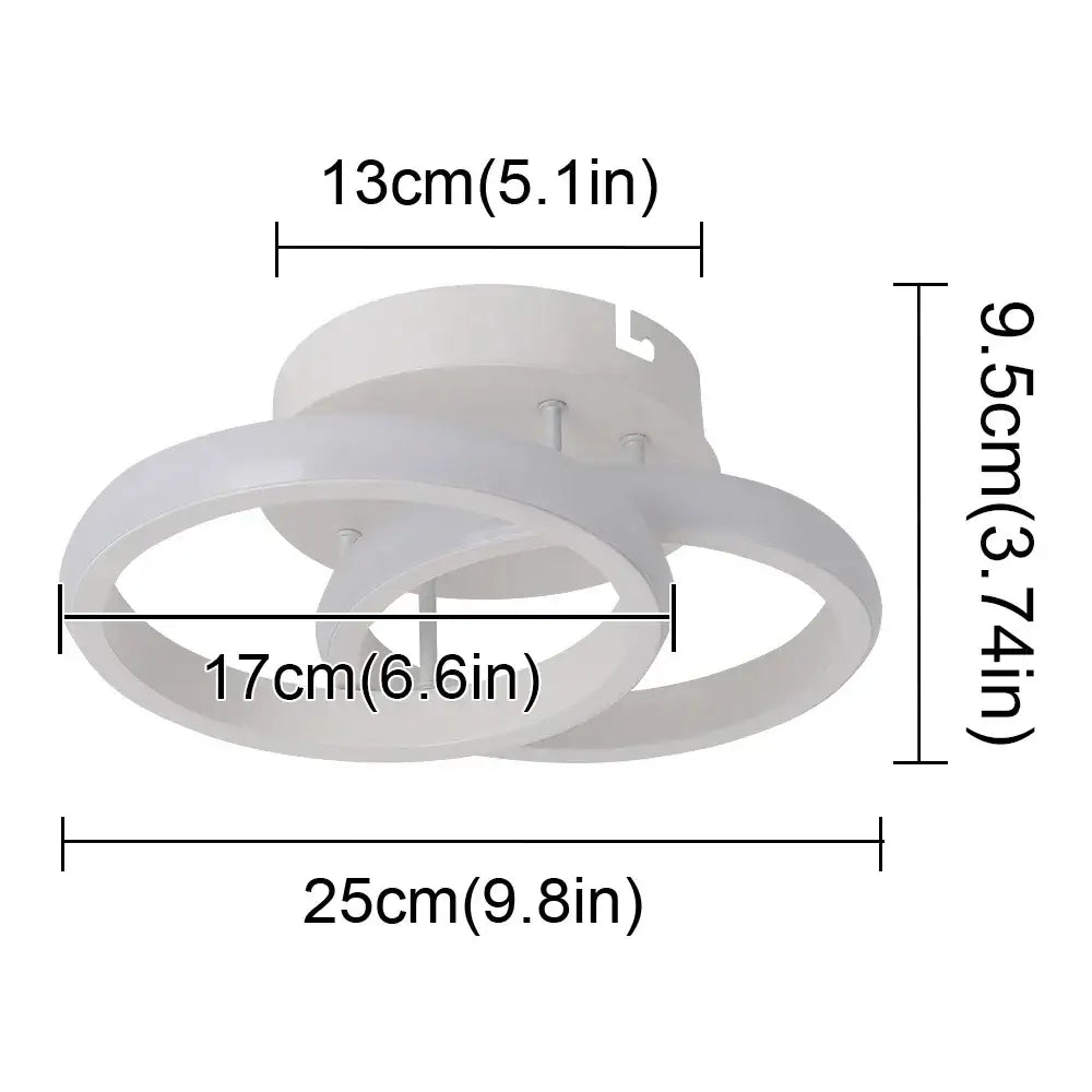 Modern circular white & black acrylic led ceiling light bedroom