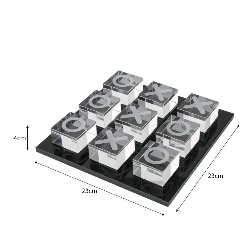 Modern clear acrylic tic tac toe set living room geometric crystal chess