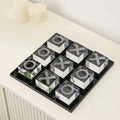 Modern clear acrylic tic tac toe set living room geometric crystal chess
