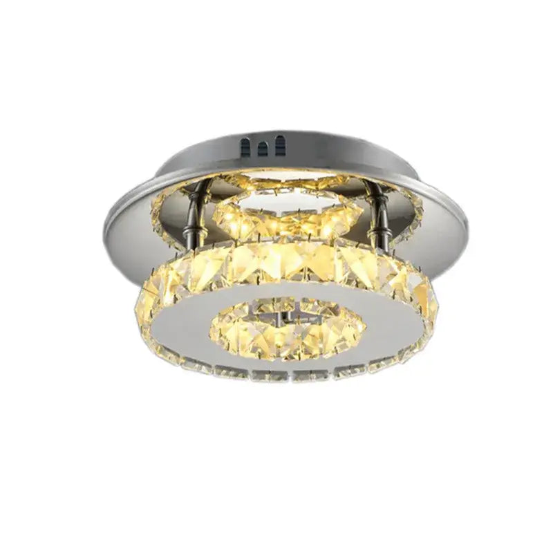 Modern clear & amber crystal led ceiling lights for living room
