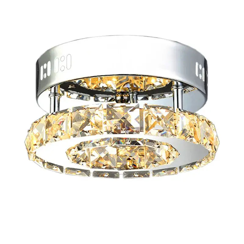 Modern clear & amber crystal led ceiling lights for living room
