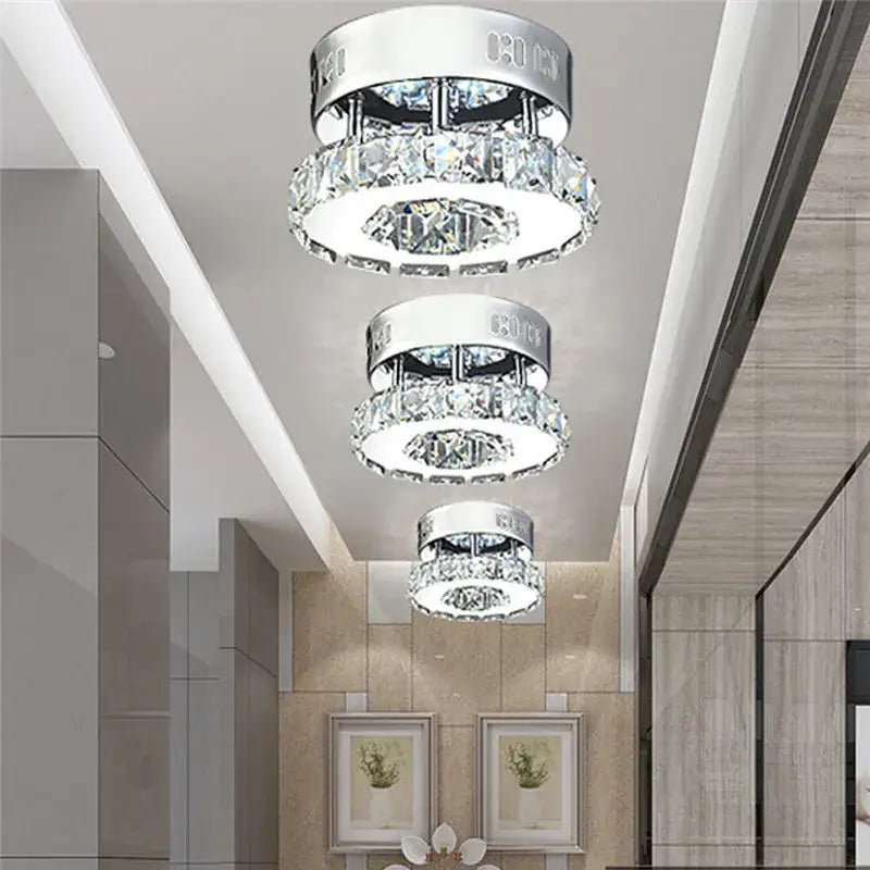 Modern clear & amber crystal led ceiling lights for living room