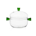Modern clear and green glass bowl set kitchen simmer pot