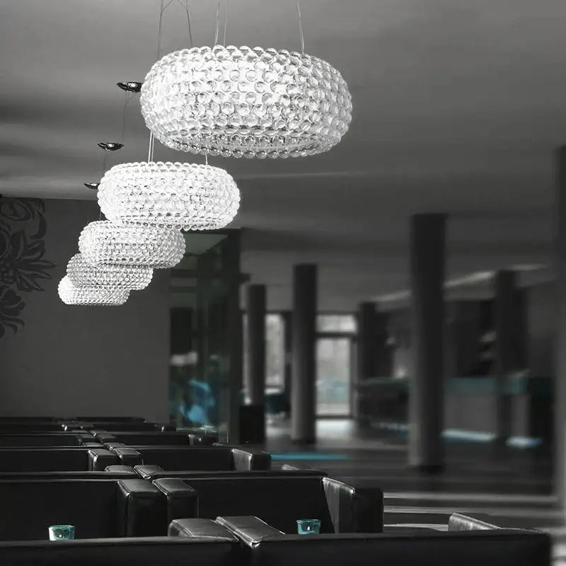 Modern clear bubble caboche led chandelier for living room