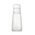 Modern clear glass bedside water carafe set with cup for bedroom