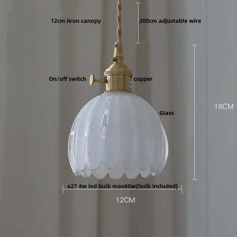 Modern clear glass copper pendant light kitchen hanging lamp