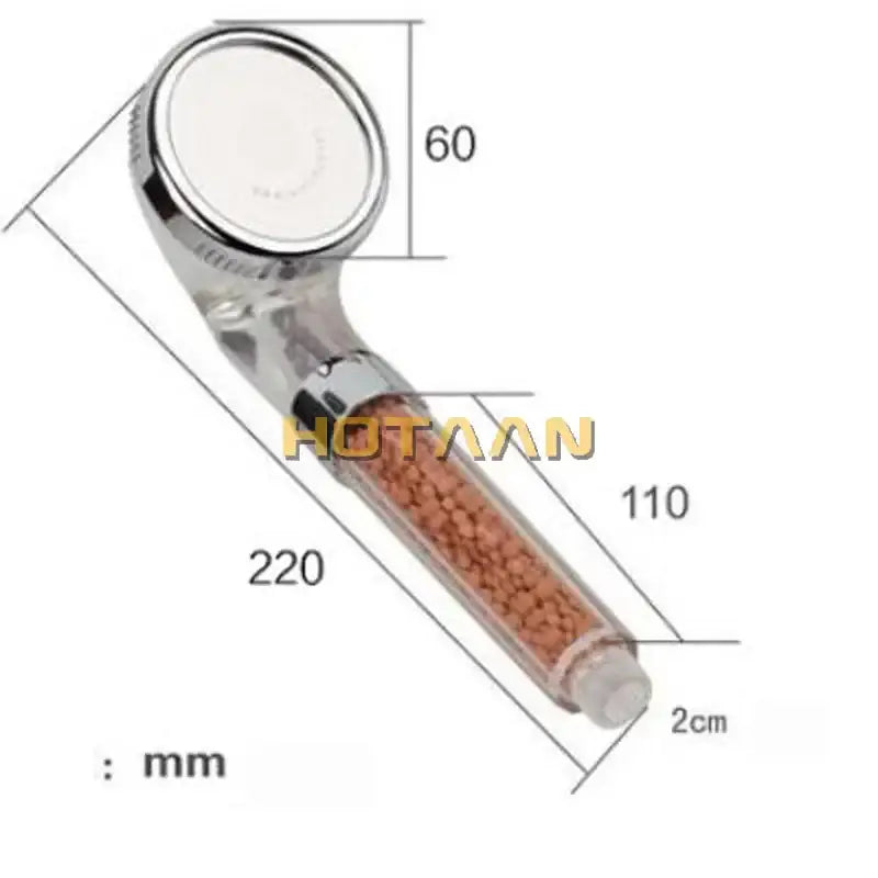 Modern clear glass crystal anion handheld shower head bathroom filter
