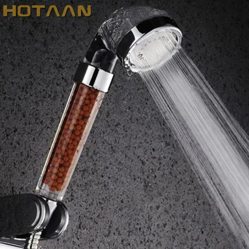 Modern clear glass crystal anion handheld shower head bathroom filter