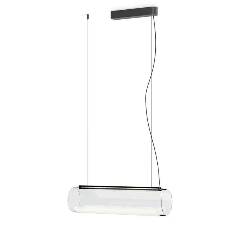 Modern clear glass cylinder chandelier dining room pendant light