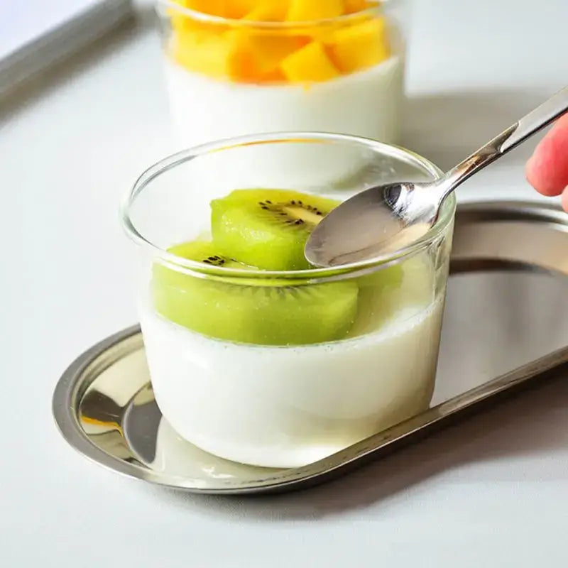 Modern clear glass dessert cup set dining room pudding glassware