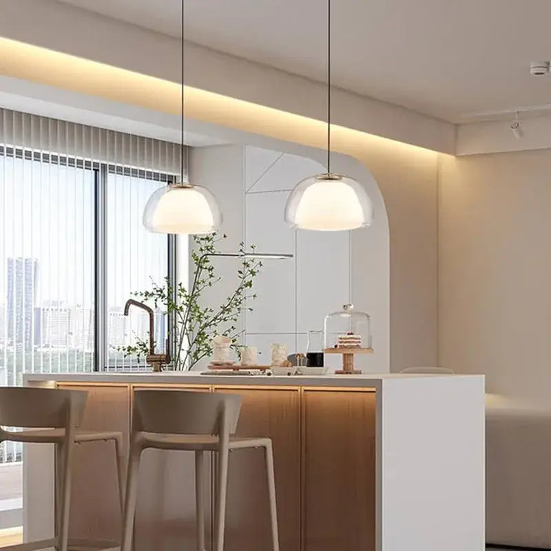Modern clear glass jelly pendant lamp for living room dining room