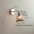 Modern clear glass led wall lamp bedroom pull chain crystal light