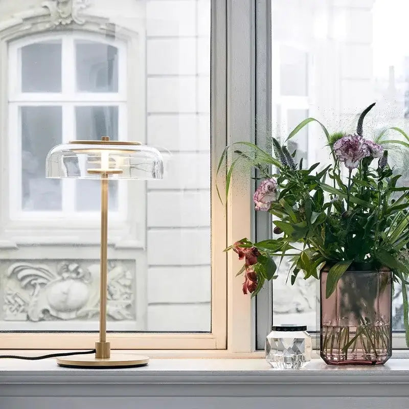 Modern clear glass table lamp – bedroom candle style desk light