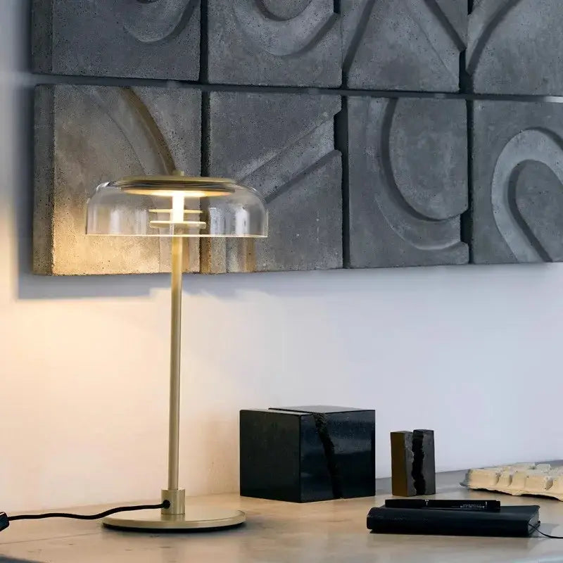 Modern clear glass table lamp – bedroom candle style desk light