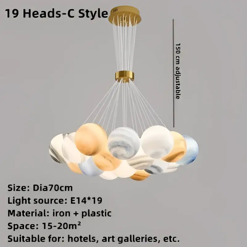 Modern cloud bubble ball pendant chandelier for children room