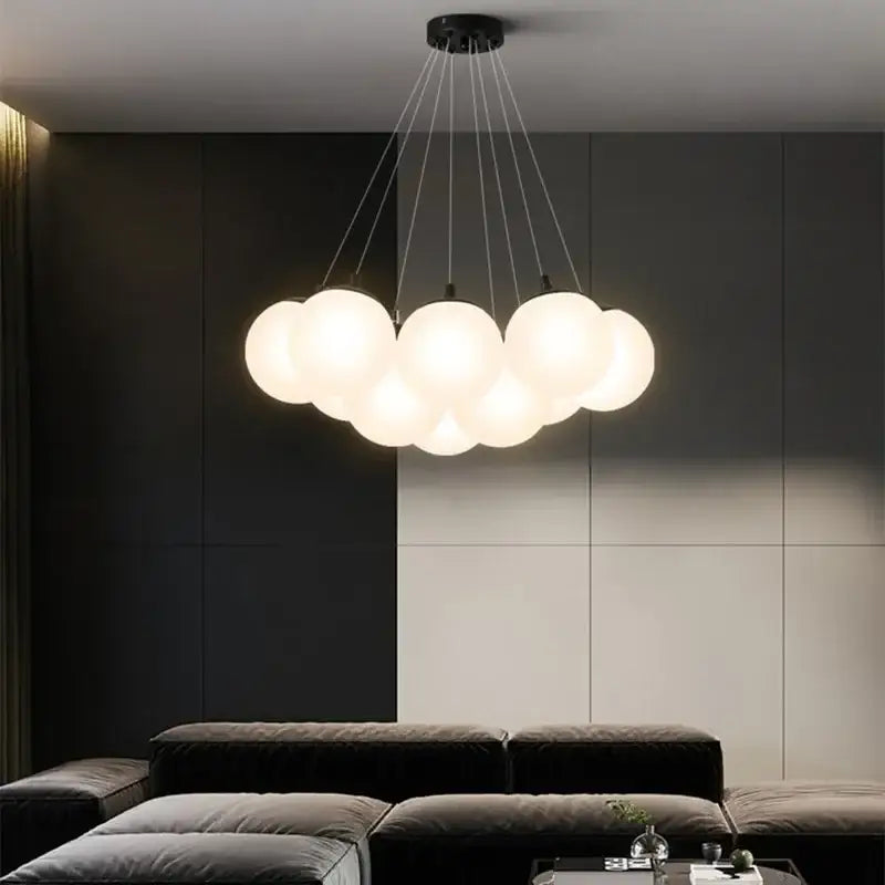 Modern cloud frosted glass ball led pendant light for living room