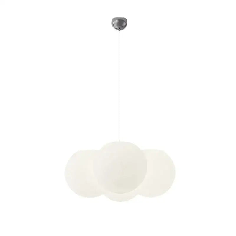 Modern cloud glass ball milky white chandelier living room light