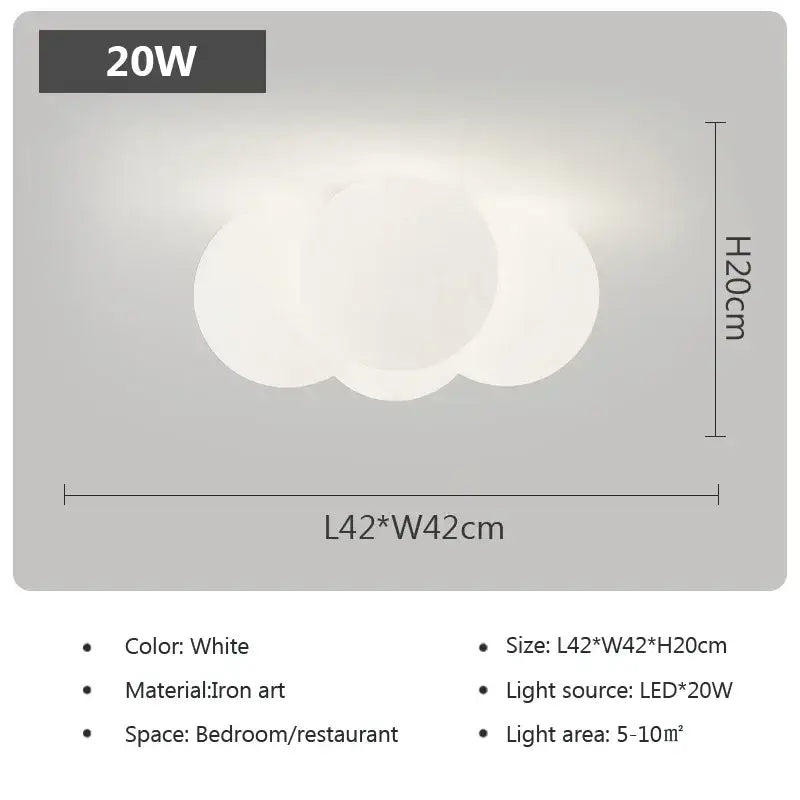 Modern cloud glass ball milky white chandelier living room light