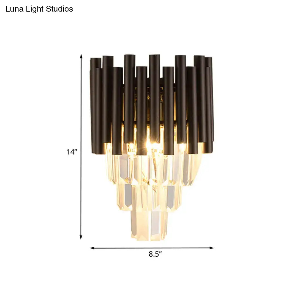 Modern coffee crystal wall light living room double sconce