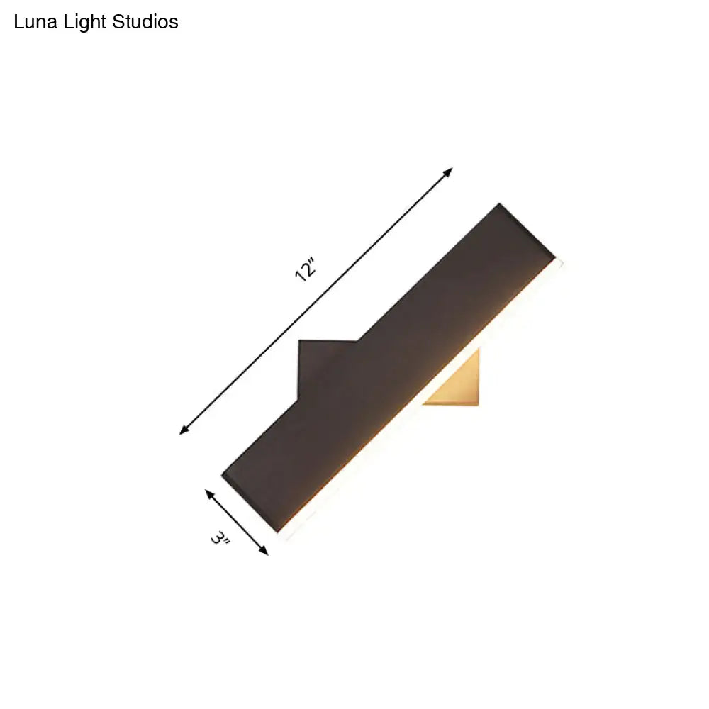 Modern coffee & white rectangular sconce – bedroom led wall lamp