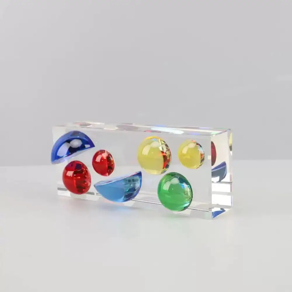 Modern colorful crystal sphere acrylic block living room ornament
