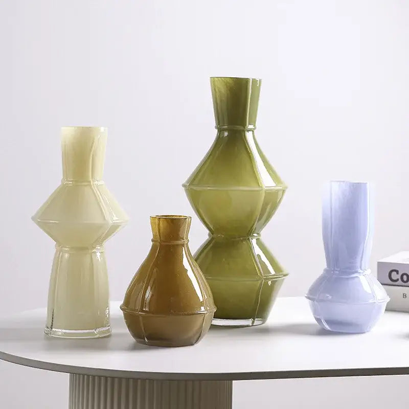 Modern colorful geometric glass vase set living room terrarium