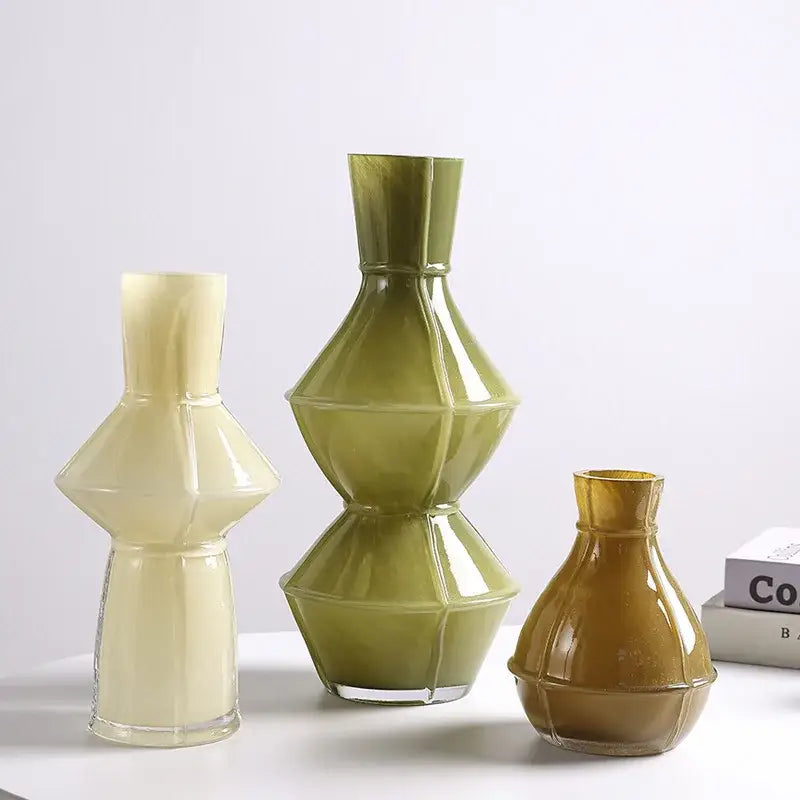 Modern colorful geometric glass vase set living room terrarium