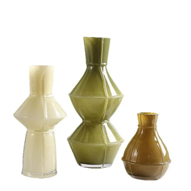 Modern colorful geometric glass vase set living room terrarium