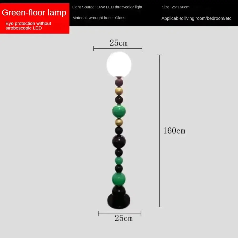 Modern colorful glass ball floor lamp for living room