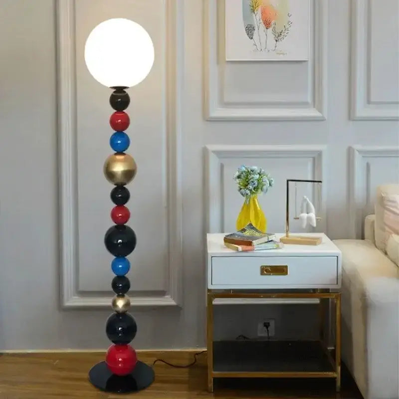 Modern colorful glass ball floor lamp for living room