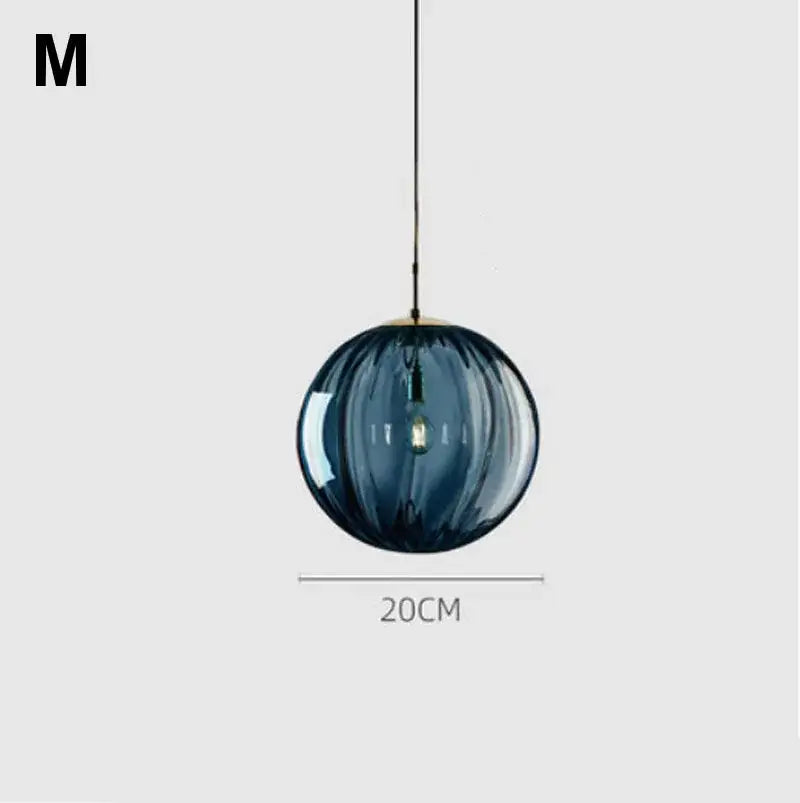 Modern colorful glass ball lustre pendant lights for kitchens