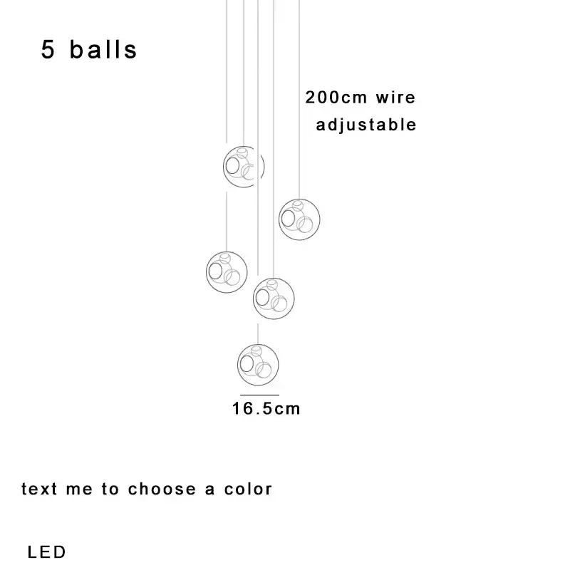 Modern colorful glass ball pendant light for dining room