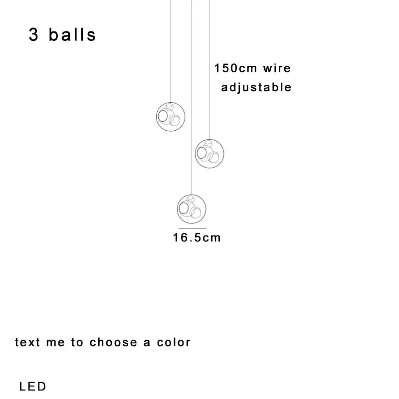 Modern colorful glass ball pendant light for dining room