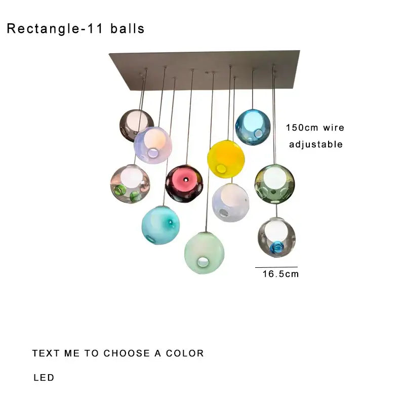 Modern colorful glass ball pendant light for dining room
