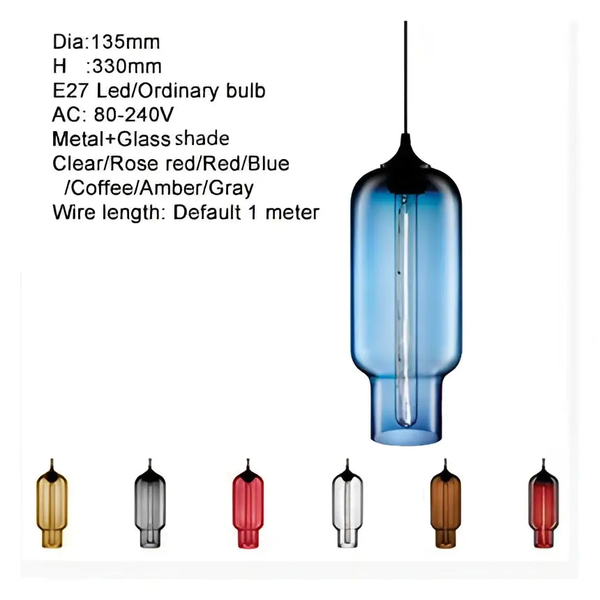 Modern colorful glass bowl pendant lights for kitchen dining room