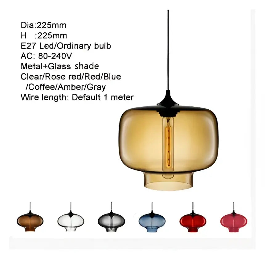 Modern colorful glass bowl pendant lights for kitchen dining room