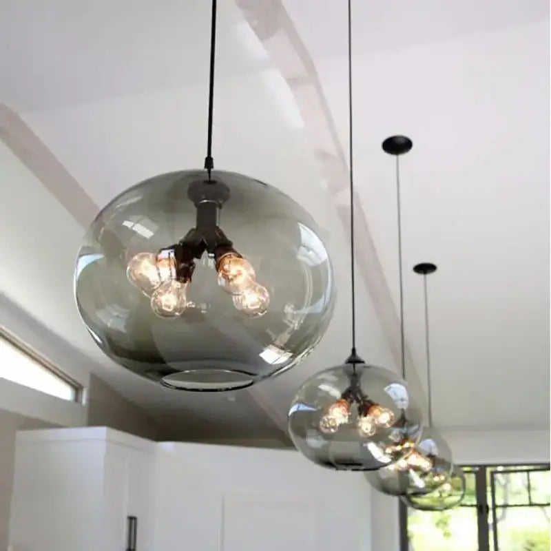 Modern colorful glass bowl pendant lights for kitchen dining room