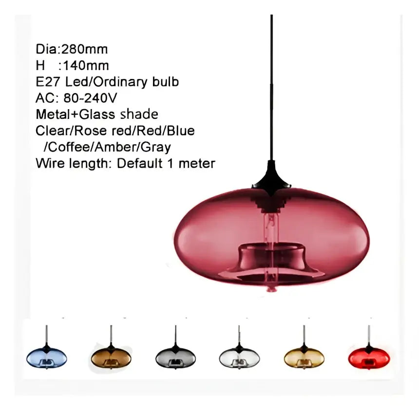 Modern colorful glass bowl pendant lights for kitchen dining room