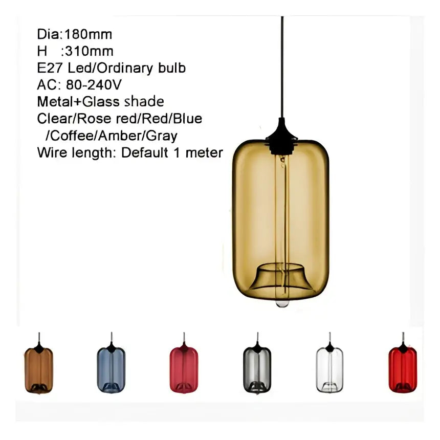 Modern colorful glass bowl pendant lights for kitchen dining room