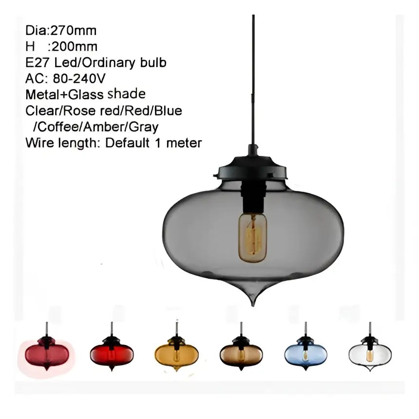 Modern colorful glass bowl pendant lights for kitchen dining room