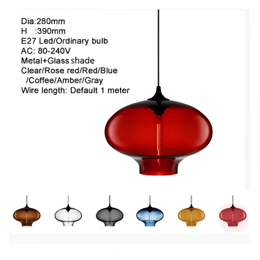 Modern colorful glass bowl pendant lights for kitchen dining room