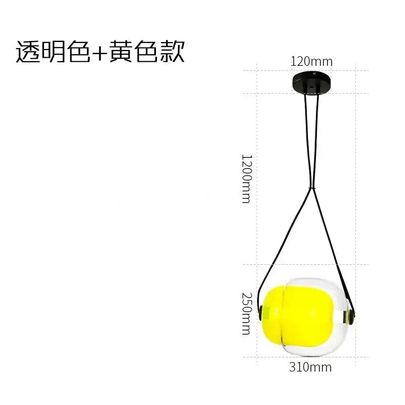 Modern colorful glass capsule led pendant light for kitchen bar