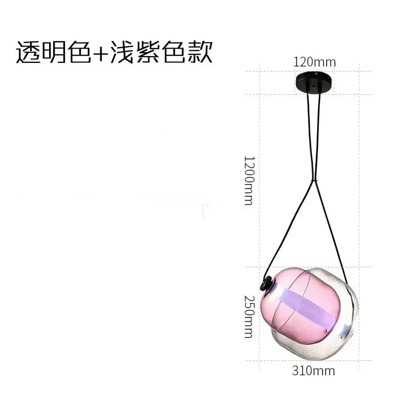 Modern colorful glass capsule led pendant light for kitchen bar
