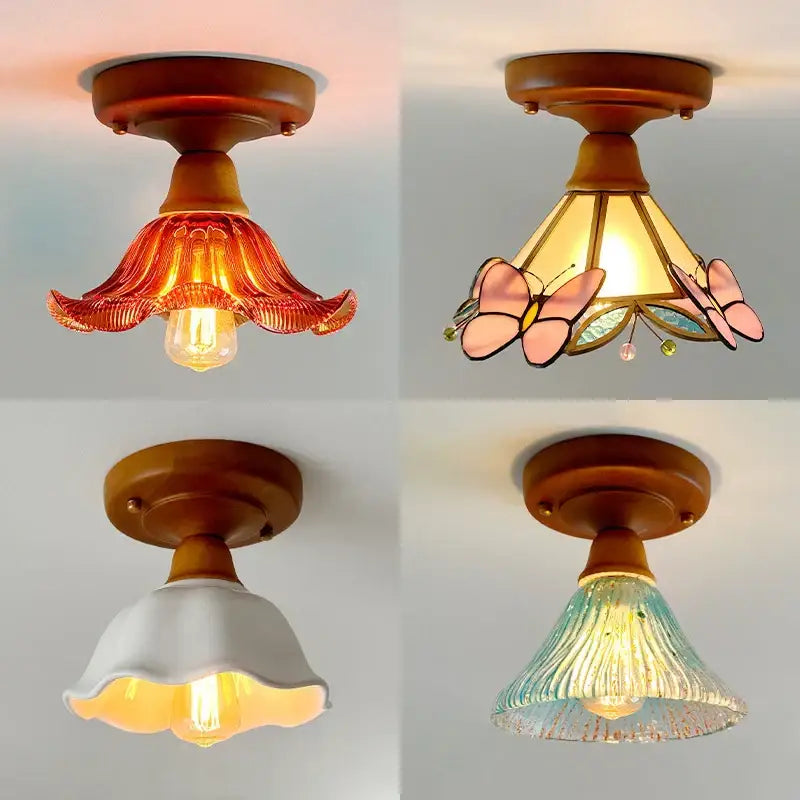 Modern colorful glass led ceiling lamp living room light fixture