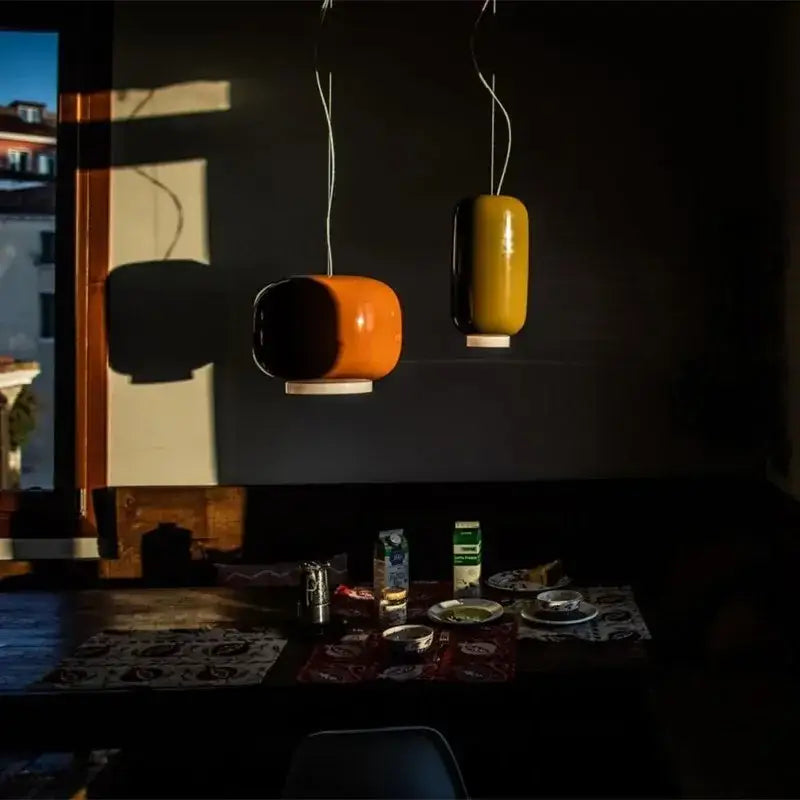 Modern colorful glass pendant lights dining room glass shades
