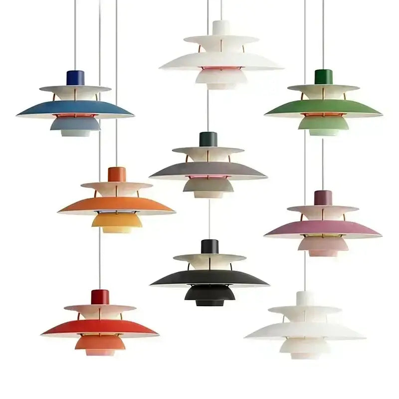 Modern colorful layered led pendant light for kitchen and living room