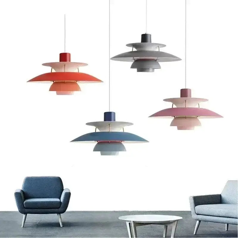 Modern colorful layered led pendant light for kitchen and living room