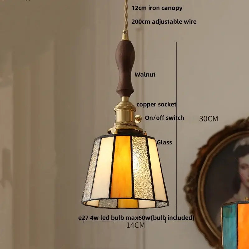 Modern colorful led glass cube pendant light kitchen brass fixture