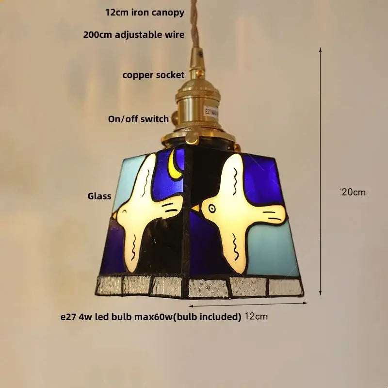 Modern colorful led glass cube pendant light kitchen brass fixture