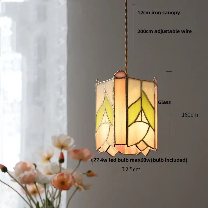 Modern colorful led glass cube pendant light kitchen brass fixture